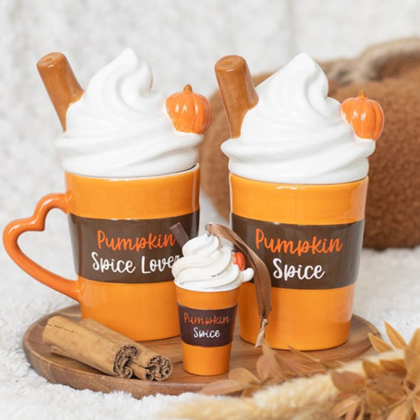 Pumpkin Spice Latte Shaped Lidded Mug